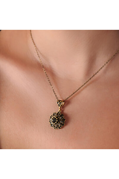 Atelier LEO Handmade Jewellery SULTAN TACI ANTRASİT BAKIR EL YAPIMI KRİSTAL T...