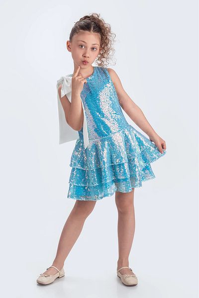 vestitino Elegant Dress with Skirt and Sequins 3 Layers