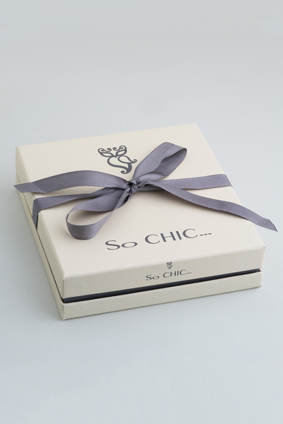 So CHIC... Yakut Gecesi 18 Ayar Beyaz Altın Kaplama 45 Cm Gümüş Gerdanlık