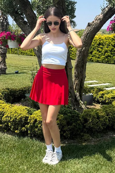 penyebizden Shorts Skirt-Red