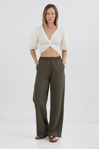 Fulla Moda Crepe Fabric Palazzo Trousers
