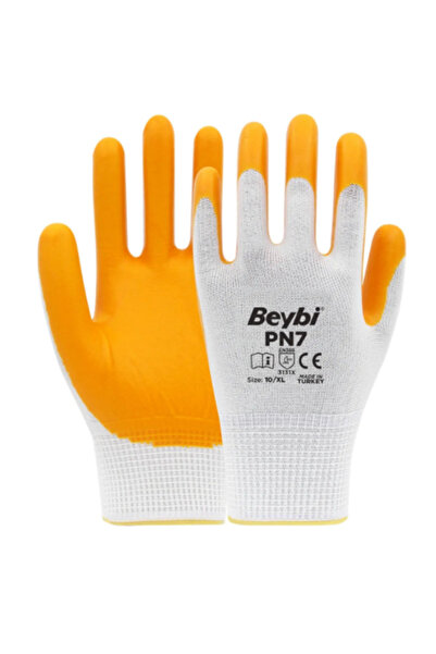 Beybi Pn7 Polyester Knitted Semi-Nitrile Work Gloves 10 Pairs