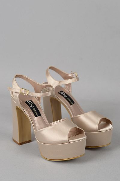 SEÇ KUNDURA Pantofi de rochie de seară Select 361 cu toc cu platformă - Nud (12,5 cm)
