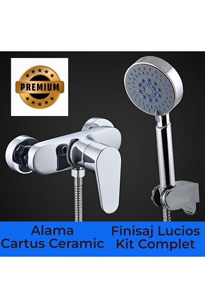 BiXXBi Set Baterie Cada sau Dus BiXXBi, Para, Furtun, Suport, Cartus Ceramic, Aerator Neopearl, Monocomanda