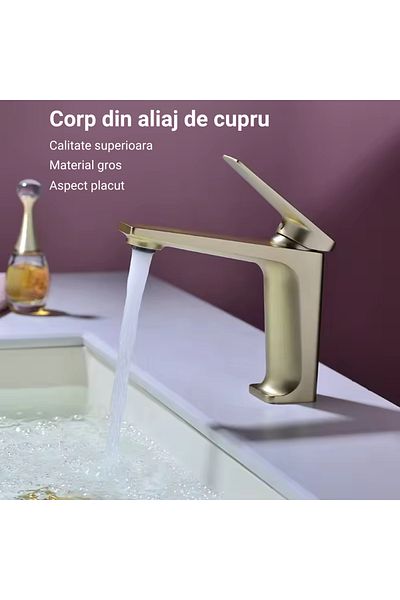 BiXXBi Baterie Lavoar BiXXBi Bath X, Gold Mat, Modern si Simplu