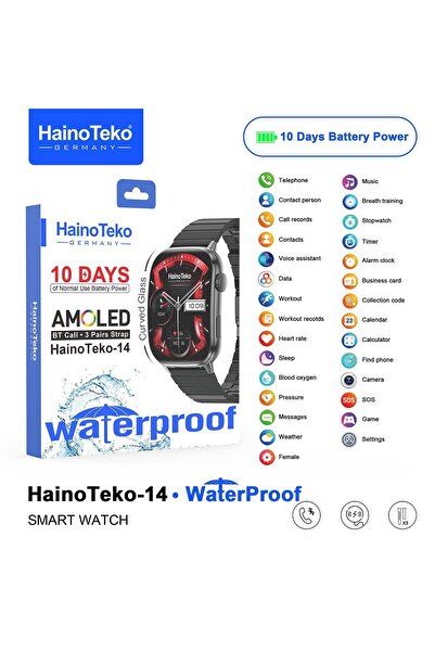 KAZEMTECH Haino TEKO-14 HAİNO TEKO SU GEÇİRMEZ AKILLI SAAT 3 KORDONLU