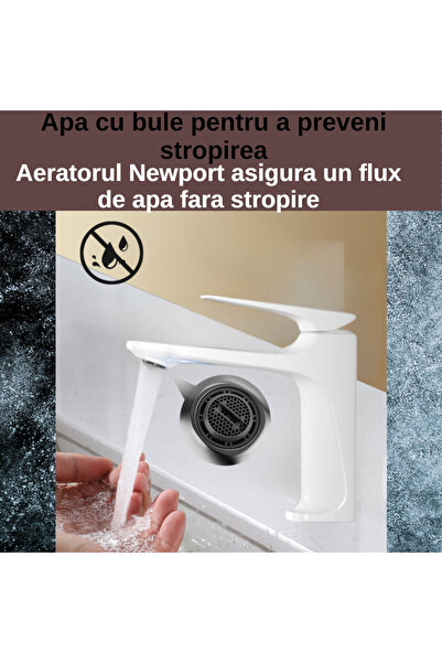 BiXXBi Bath X Faucet, Copper, Aerator Newport, Ceramic Cartridge, Premium, Modern Design, White