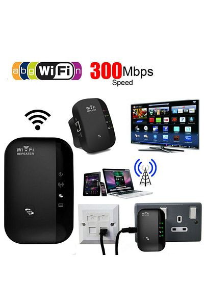 BiXXBi Amplificator Semnal WI-FI BiXXBi, 300Mbps, 2.4Ghz Extender, Slot LAN, Negru
