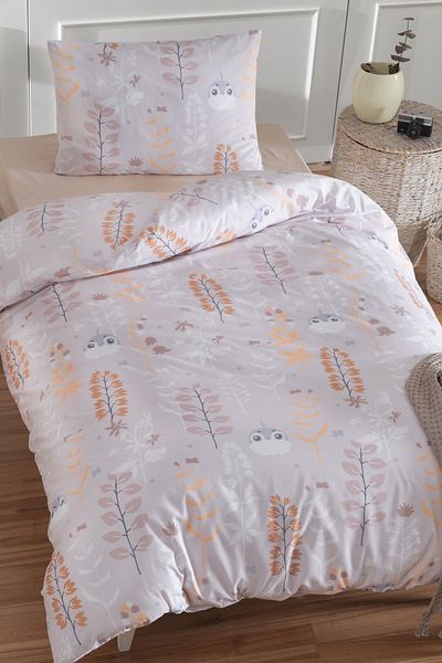 Eponj Home Single Cotton Duvet Cover Set 3 Pieces – Chick Pattern – Mint / Soft Textured