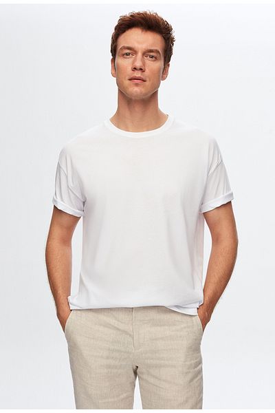 D'S Damat Tricou alb confort 100% bumbac