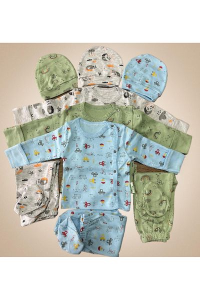 Tois Baby Patterned Booties 3-Piece Set of 3 3 Different Colors Newborn Male 0-3 Months Hospital Release
