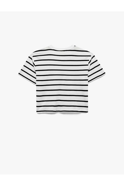 Koton Tricou cu mânecă scurtă din bumbac cu decolteu triplu