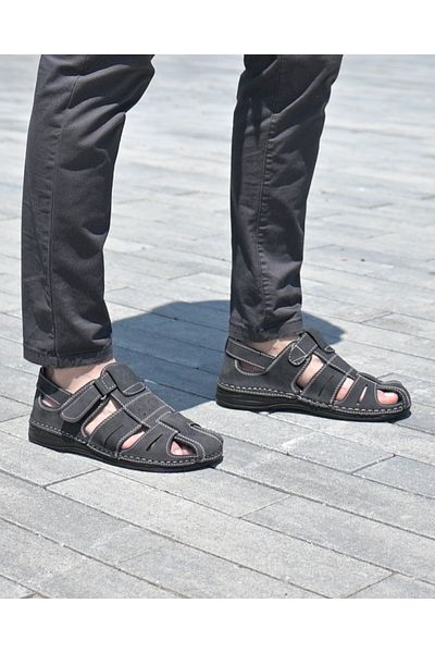 Tigerline Daily Men's Comfortable Black Sandals Orthopedic Sole