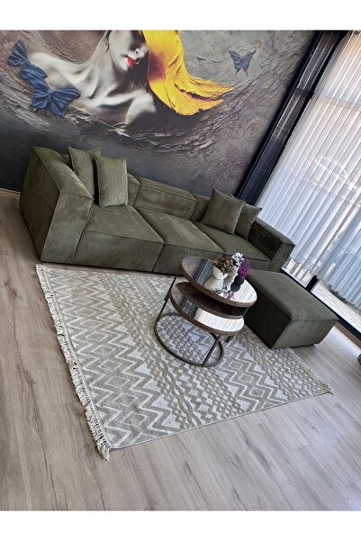 Erduran Mobilya ANGELO 4 MODÜL YEŞİL FİTİLLİ KADİFE