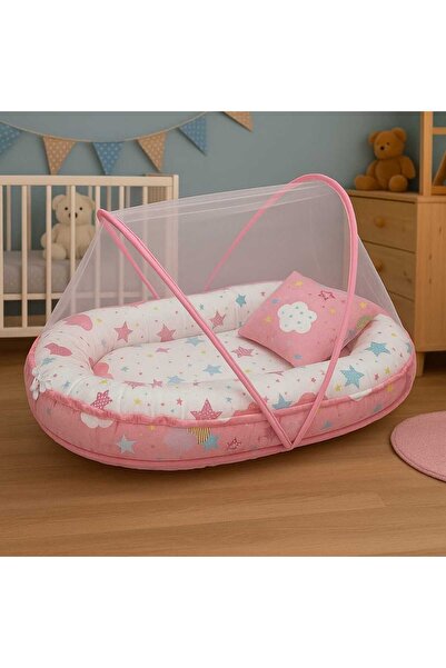 JULYA KİDS سرير أطفال لتقويم العظام من Babynest - شبكة ناموسية، 60x85 سم، قما...