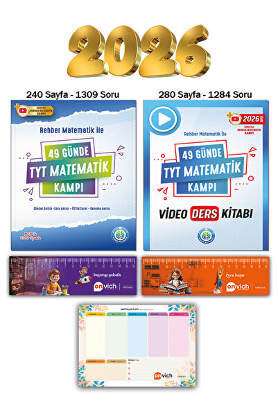 REHBER MATEMATİK YAYINLARI 49 Günde Tyt Matematik Kampı - Video Ders Notları 2026 Tayfa Soru Bankası Set 2 Kitap