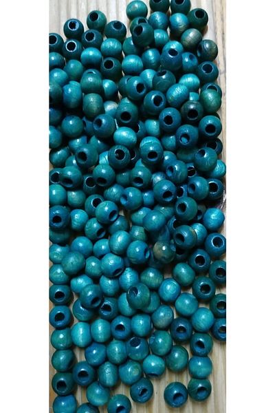 Selin Wooden Beads 10 Mm 100 Gr Turquoise (Average ± 250 - 300 Pieces)