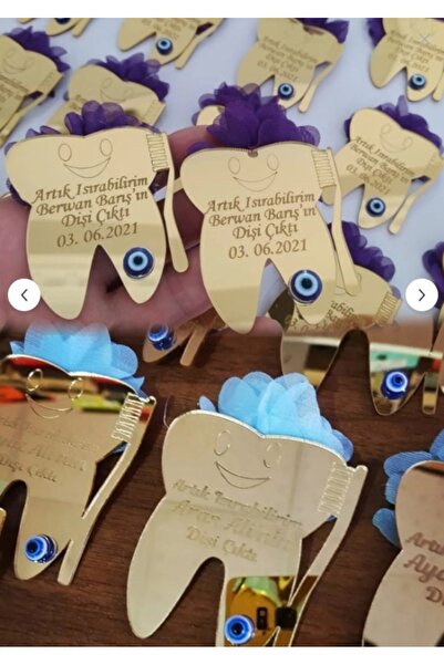 Genel Markalar 25 Adet Pleksi Diş Buğdayı Hedik Magnet Dişim Çıktı Aynalı Pleksi Dolap Süsü Hediyelik