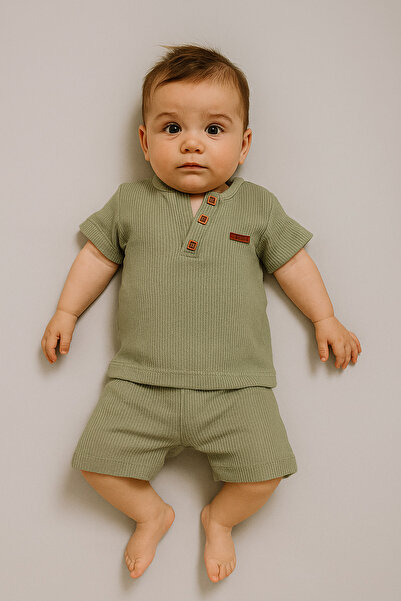 Jolly WAFFLE KUMAŞ DÜĞMELİ ŞORTLU TAKIM