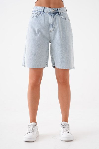 barış sülün lovebox Pantaloni scurți de blugi albaștri cu talie înaltă deasupra genunchiului pentru femei Pantaloni scurți din denim cu croiala confortabilă 70367