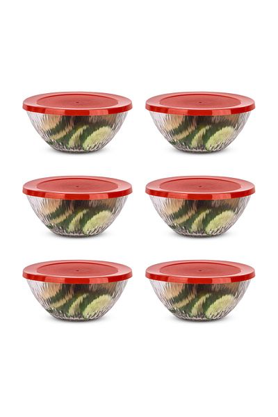 Karçiçeği Home 6-Piece Breakfast Storage Container Glass Vacuum Lid Model