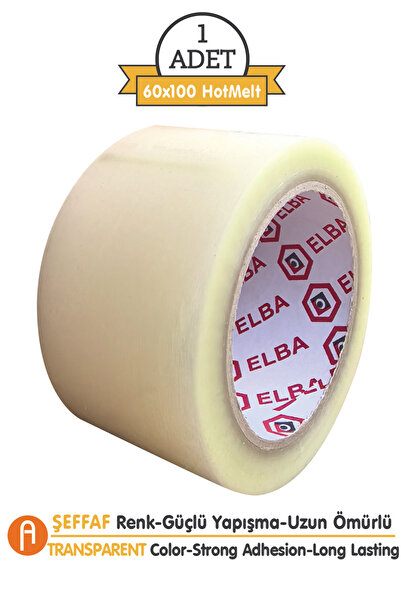 ELBA BANT Koli Bandı 60x100 GENİŞ 1.Kalite HotMelt Şeffaf | Ambalaj | Paketleme