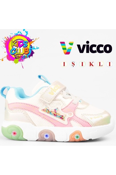 Vicco Queen Işıklı Ortopedik Çocuk Spor Ayakkabı BEYAZ