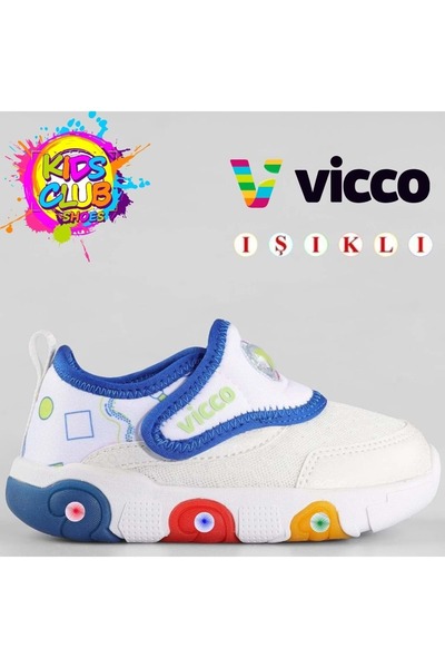 Vicco أحذية رياضية للأطفال مضاءة لتقويم العظام باللون الأبيض