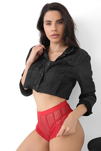 ZEMİRA HOME Red Women's Striped Panties Veronica-K1009