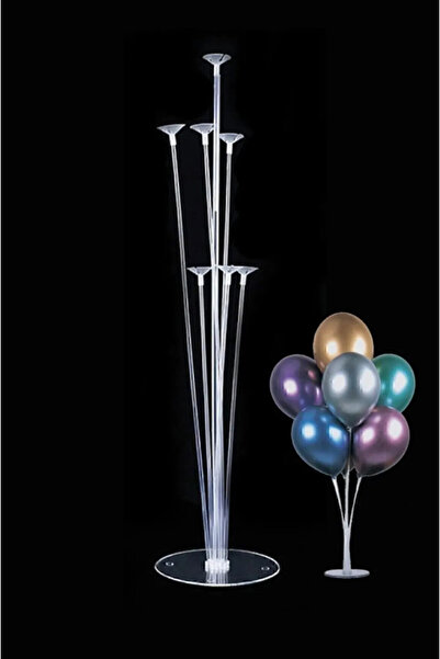 Parti Zamanı 7'li Balon Standı Seti - Parti ve Doğum Günü İçin Masaüstü Balon...