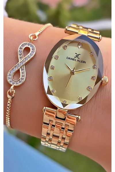 Daniel Klein Brand Gold Color Women's Wristwatch with 2 Years Warranty - Bracelet