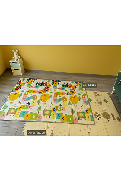 can mats CanMats Premium, Katlanabilir Oyun Matı, Çantalı, Dikişli, Çift Taraflı, Kaymaz Oyun Halısı