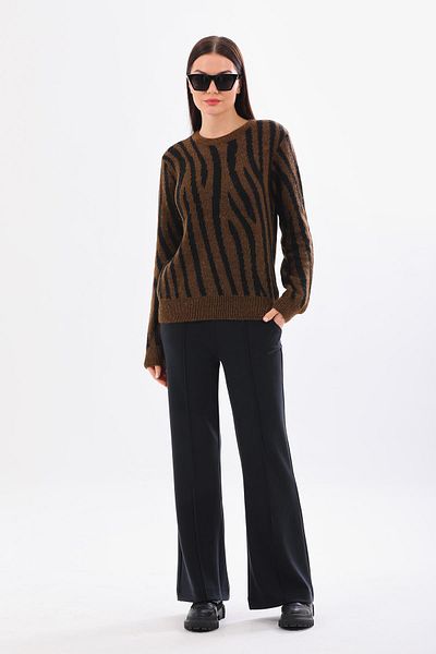 Barbara Baileys Women's Sweater - Brown Black Jacquard