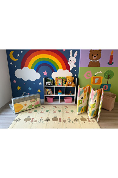 can mats CanMats Premium, Katlanabilir Oyun Matı, Çantalı, Dikişli, Çift Taraflı, Kaymaz Oyun Halısı