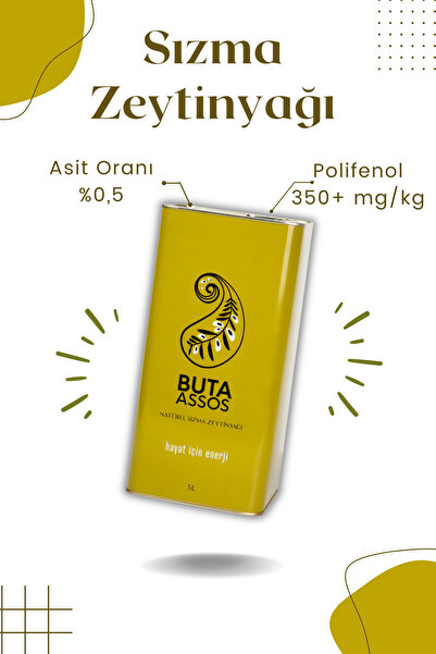 Buta Assos Erken Hasat Soğuk Sıkım Natürel Sızma Zeytinyağı Teneke 5000 Ml. (5 LT)