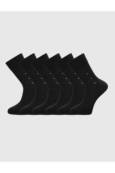Cabani Set of 6 Black Men's Socks with Box