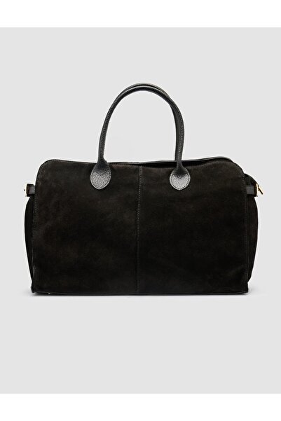 Cabani 100% Genuine Leather Black Suede Women's Handbag