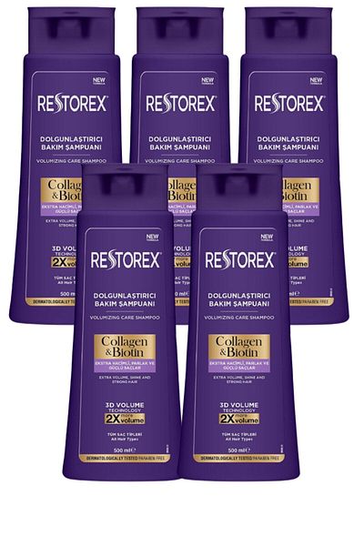 Restorex Kolagenový a biotinový vyplňující šampon 500 ml 5 kusů