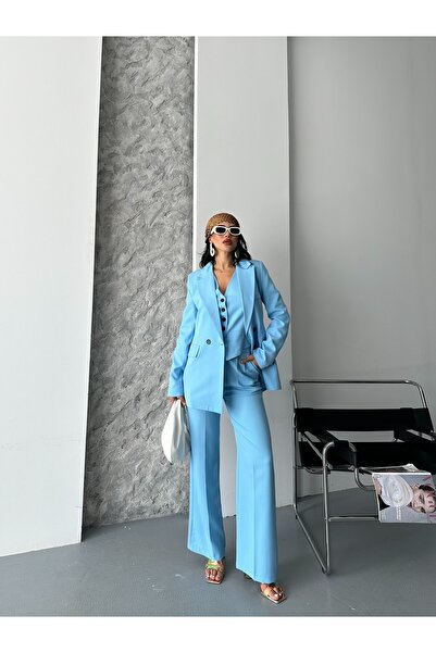 MYGİYİMİSTANBUL jacket vest palazzo pants 3-piece suit