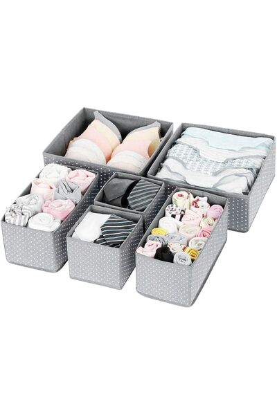 Spartek home textile 6-Piece Polka Dot Pattern - Drawer Closet Organizer Box