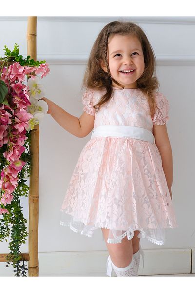aysskids Rochie Emma pentru fetiță cu detaliu guipură