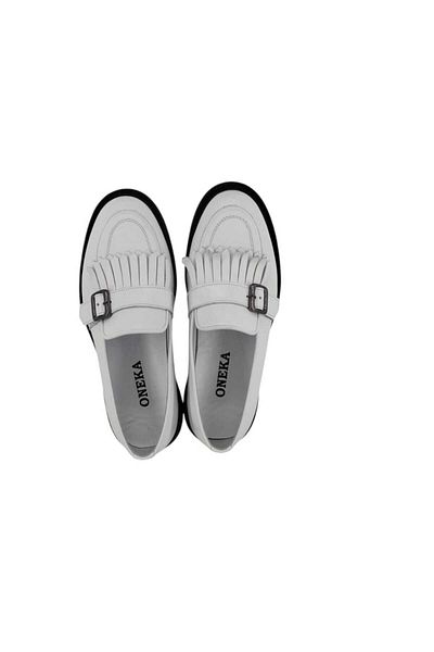 Oneka Shoes 420525Pty9655 Men's Casual Tasseled Banded White Napa