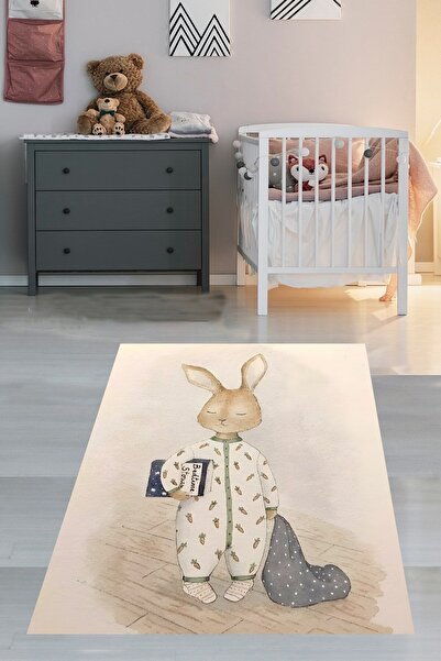 on the clouds Uyuyan Tavşancık Yıkanabilir Kaymaz Taban Leke Tutmaz Çocuk Oda...