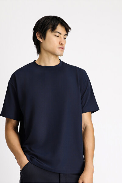 Kiğılı Oversize Lycra Crew Neck T-Shirt