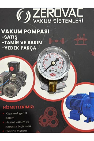 SIMGA 0-2,5 Bar Çap Ø40 Mm Alttan Bağlantılı Kuru Tip Manometre