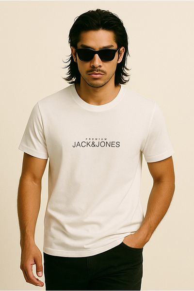 Jack & Jones Ανδρικό μπλουζάκι με λευκό Jprblavance Ss Tee Crew Neck Fst 12282251 -Clouddanc