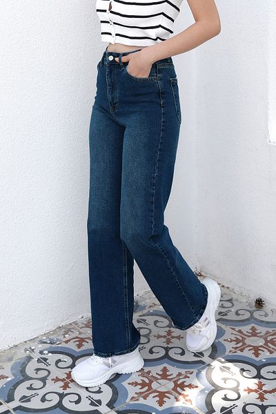 Fulla Moda Blugi lați cu talie înaltă