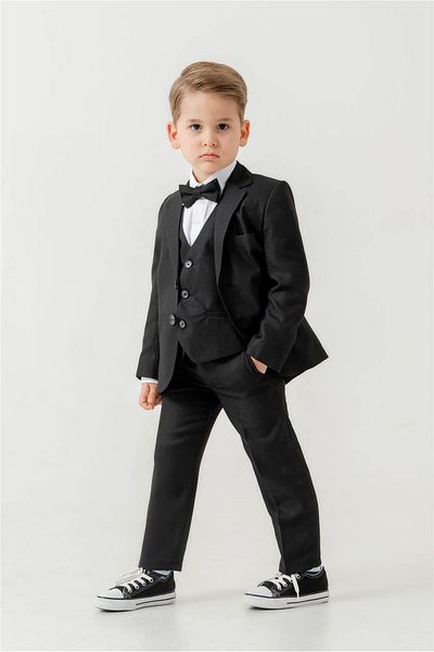 Pina Kids Mini Gentleman Boys Suit - 5 Pieces (Jacket, Vest, Shirt, Pants, Bow Tie)