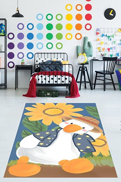 on the clouds Şapkalı Ördek  Yıkanabilir Kaymaz Taban Leke Tutmaz Çocuk Odası...