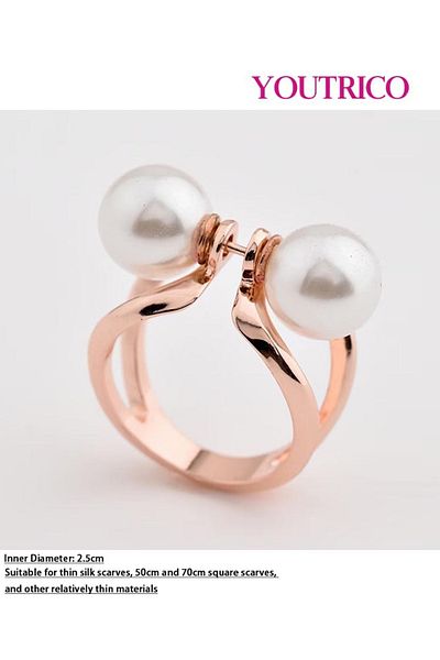 Youtrico French Vintage Pearl Silk Scarf Buckle - Elegant Retro Accessory for Women